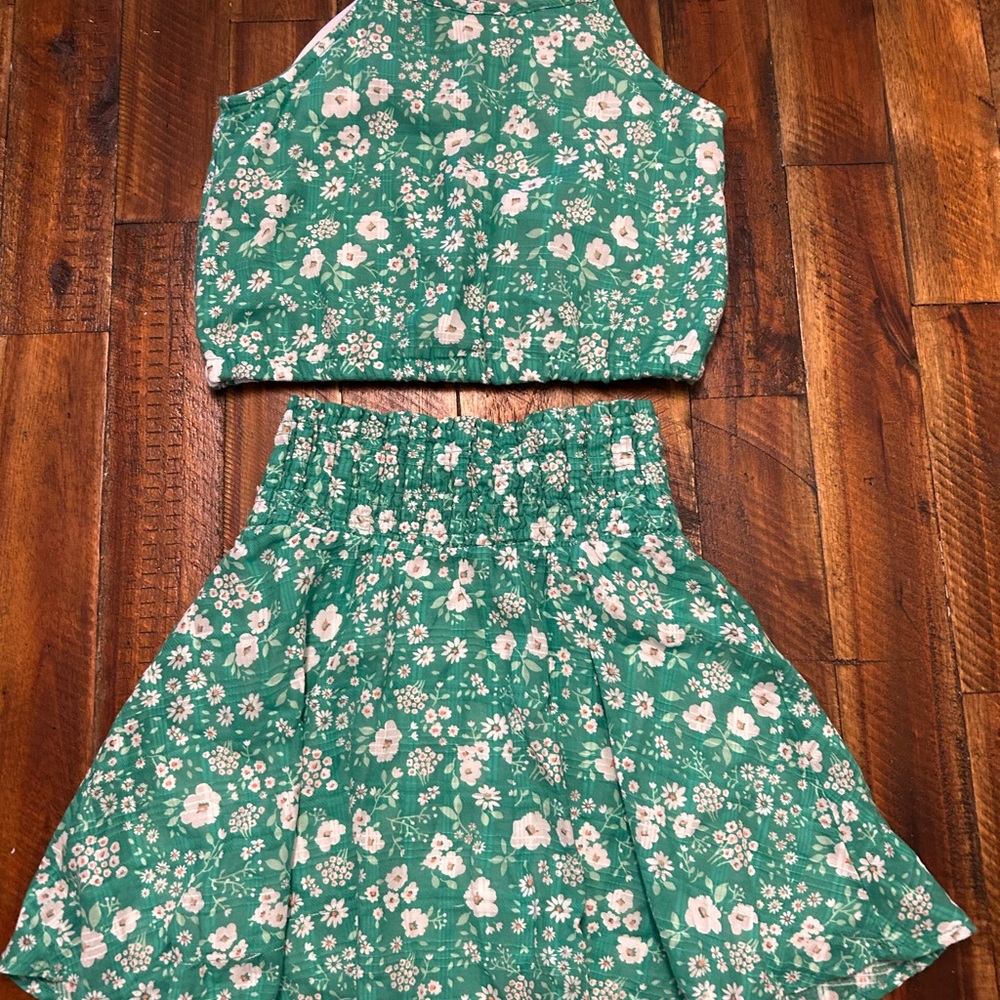 Floral Green Kids Matching Set